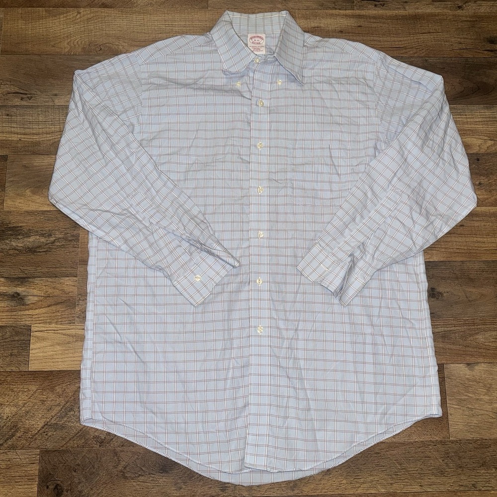 Brooks Brothers Men's Button Up‎ Long Sleeve Blue Red Checkered Size 16-33